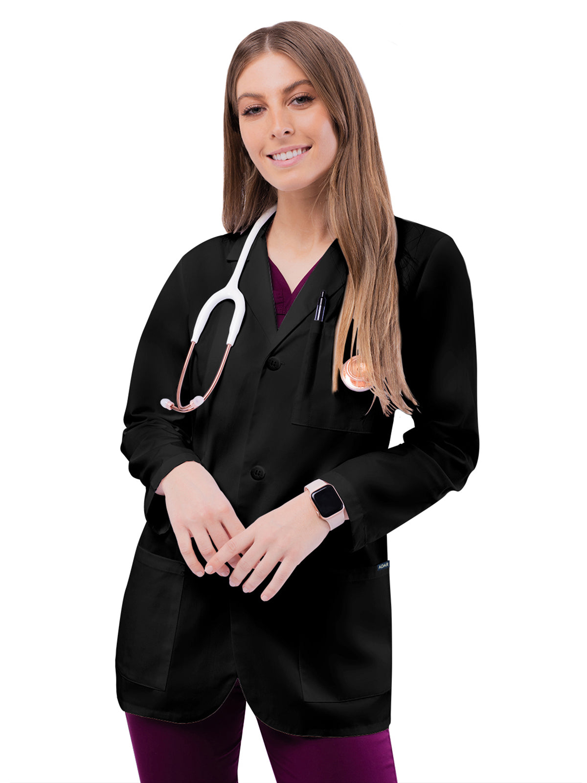 Unisex Three-Pocket 31" Consultation Lab Coat - 805 - Black