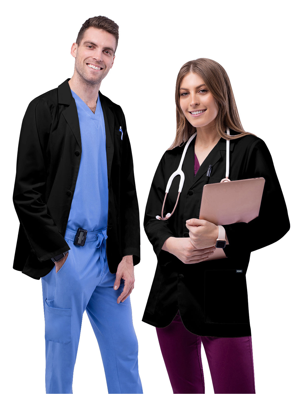 Unisex Three-Pocket 31" Consultation Lab Coat - 805 - Black