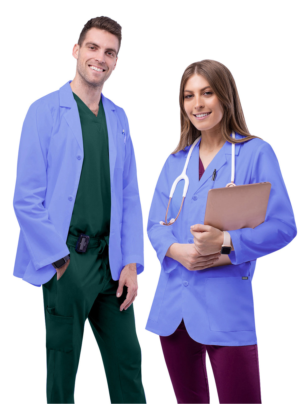 Unisex Three-Pocket 31" Consultation Lab Coat - 805 - Ceil Blue