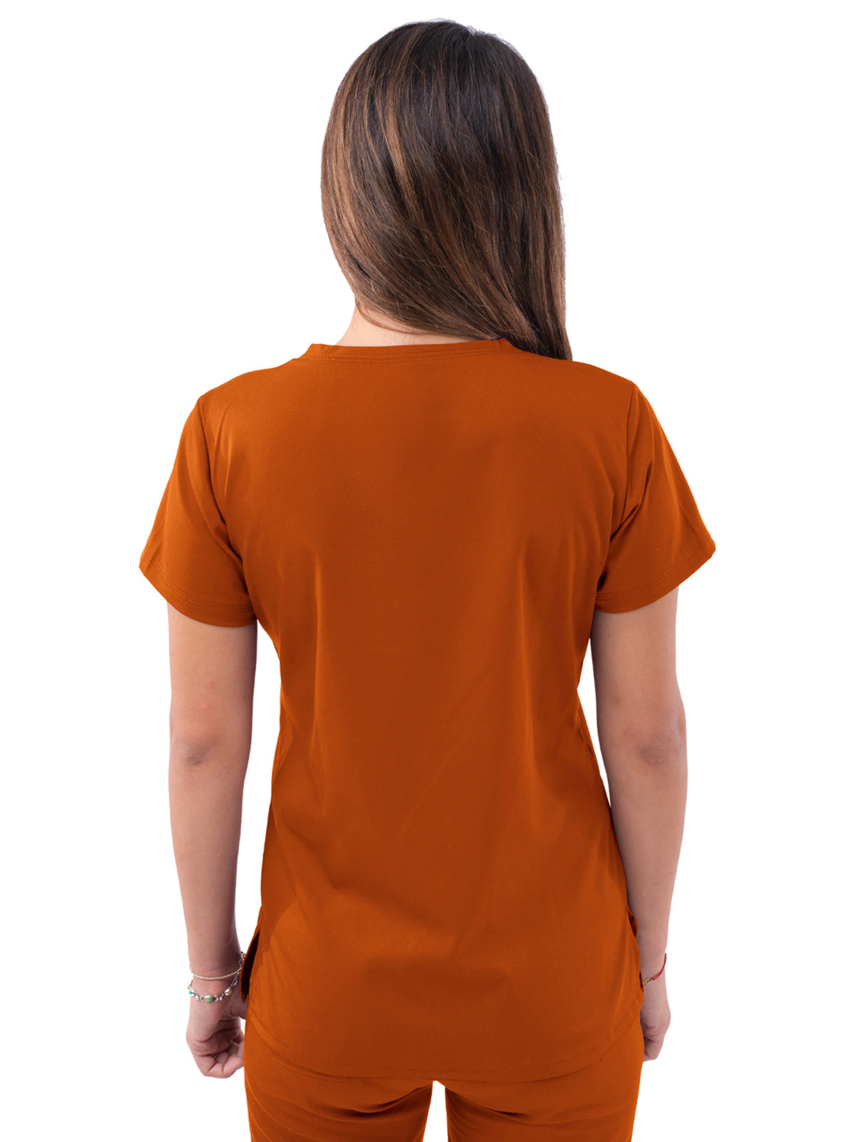 Women's V-Neck Sweetheart Top - P4210 - Cinnamon