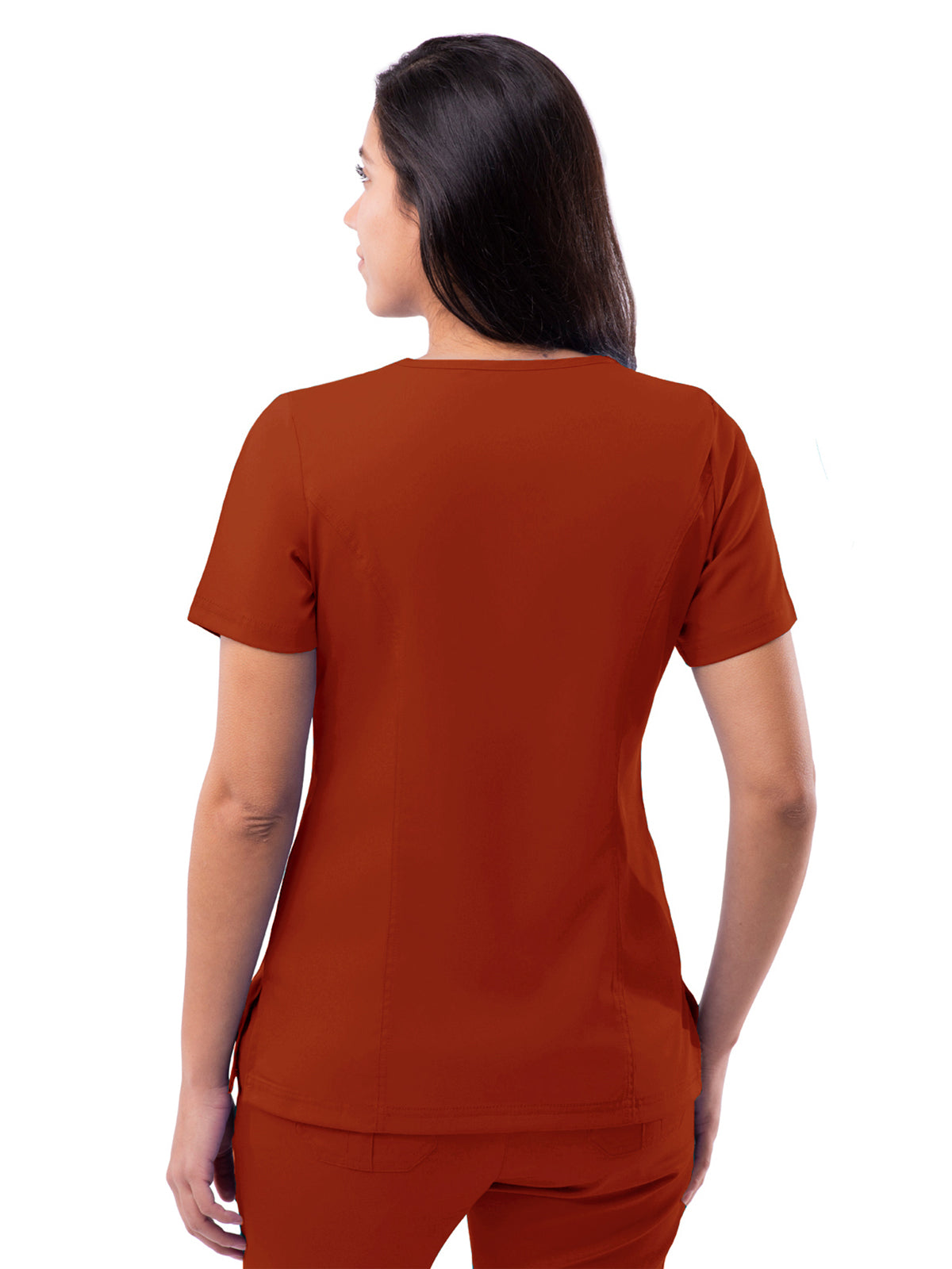 Women's V-Neck Elevated Top - P4212 - Red Ochre