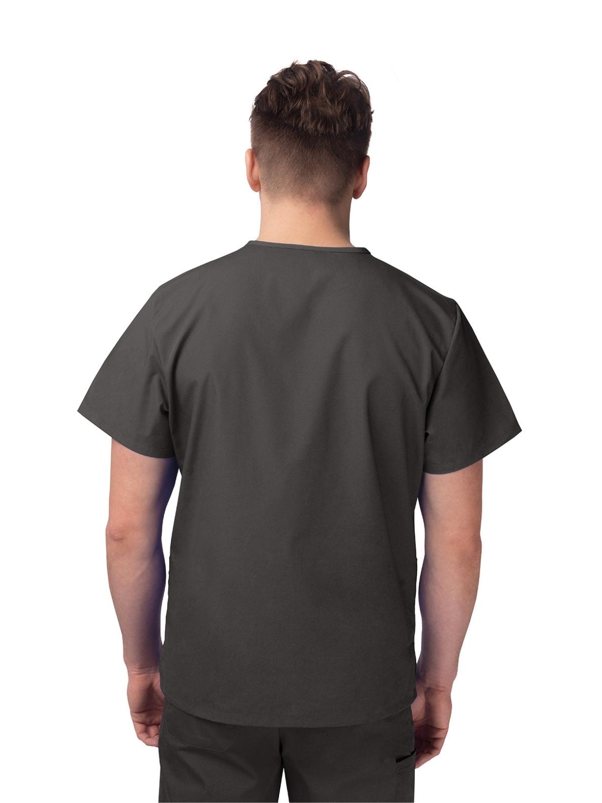 Unisex V-Neck 3 Pocket Top - S8304 - Charcoal