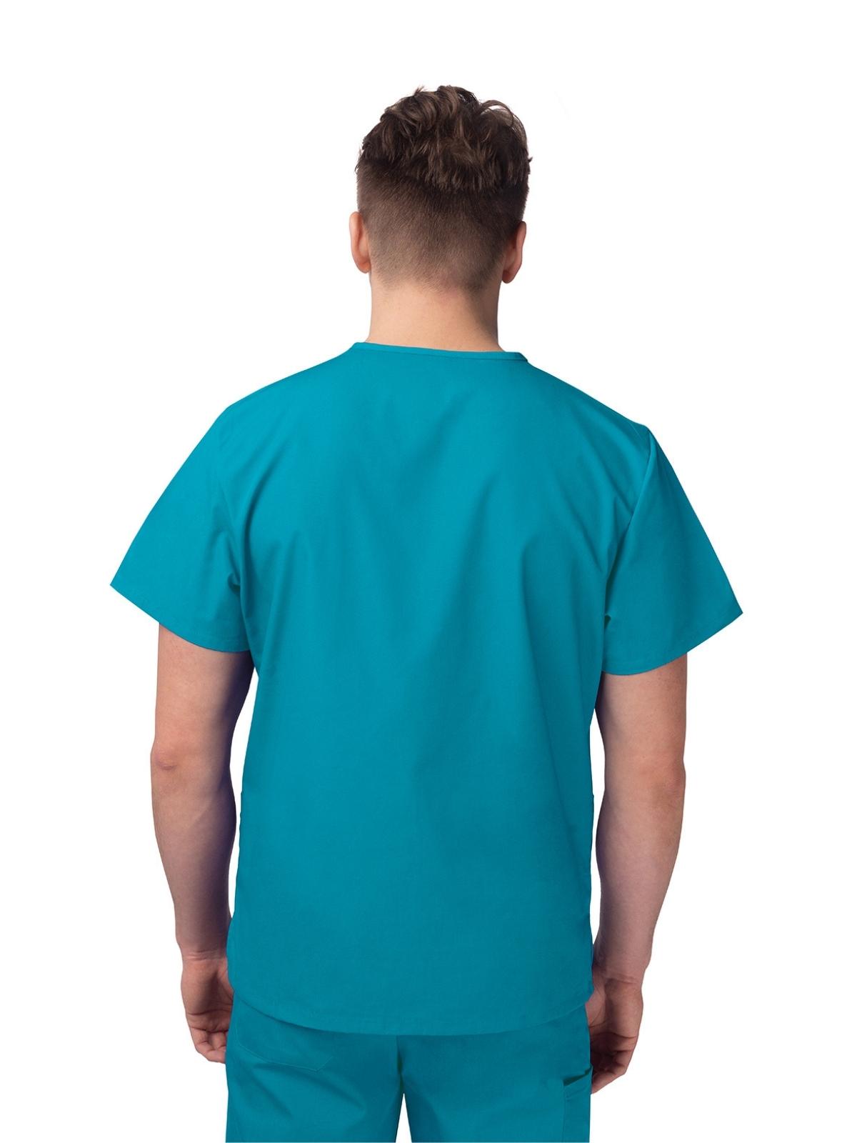 Unisex V-Neck 3 Pocket Top - S8304 - Teal Blue