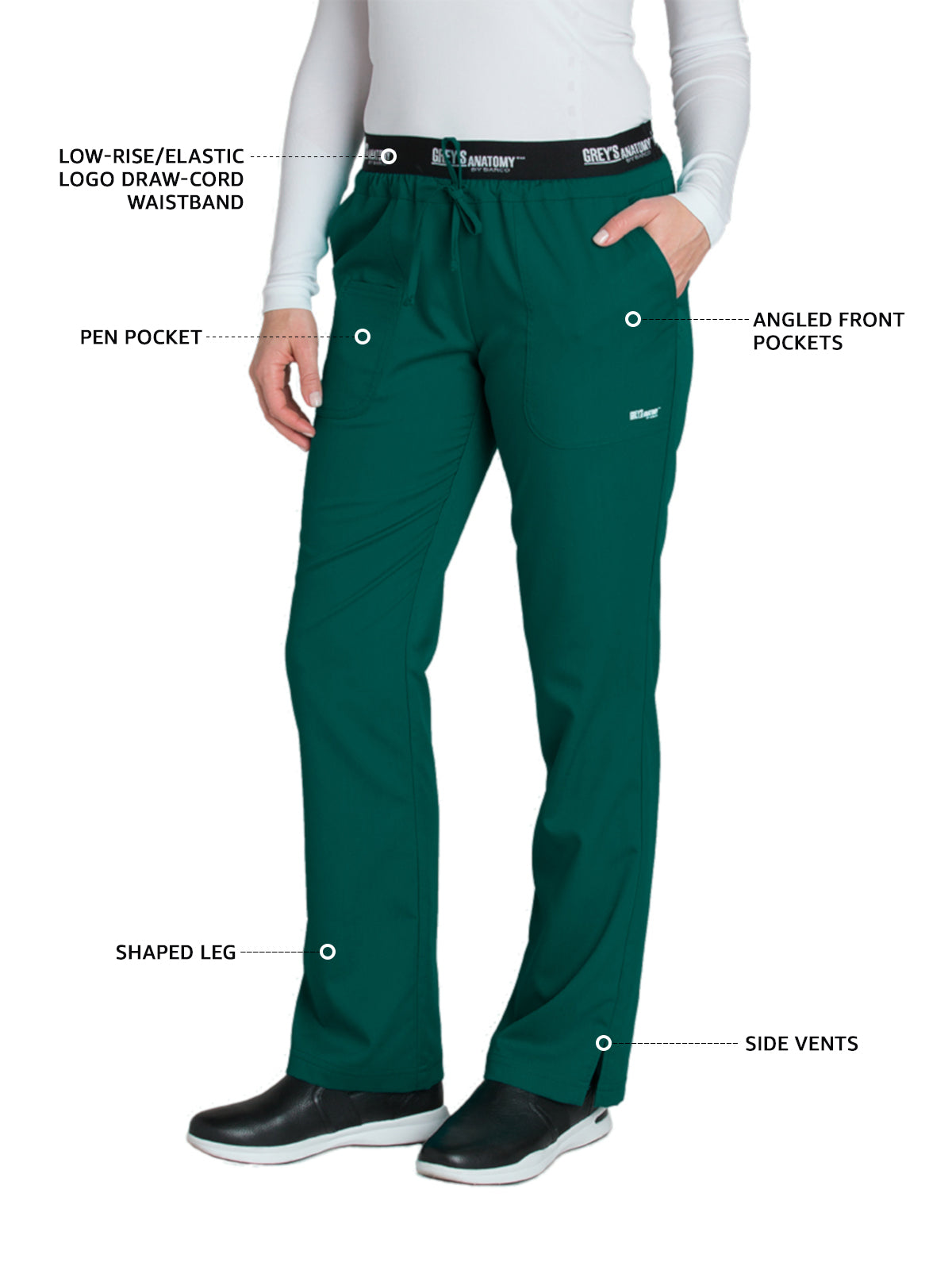 Women's Drawcord Aubrey Pant - 4275 - Hunter Green