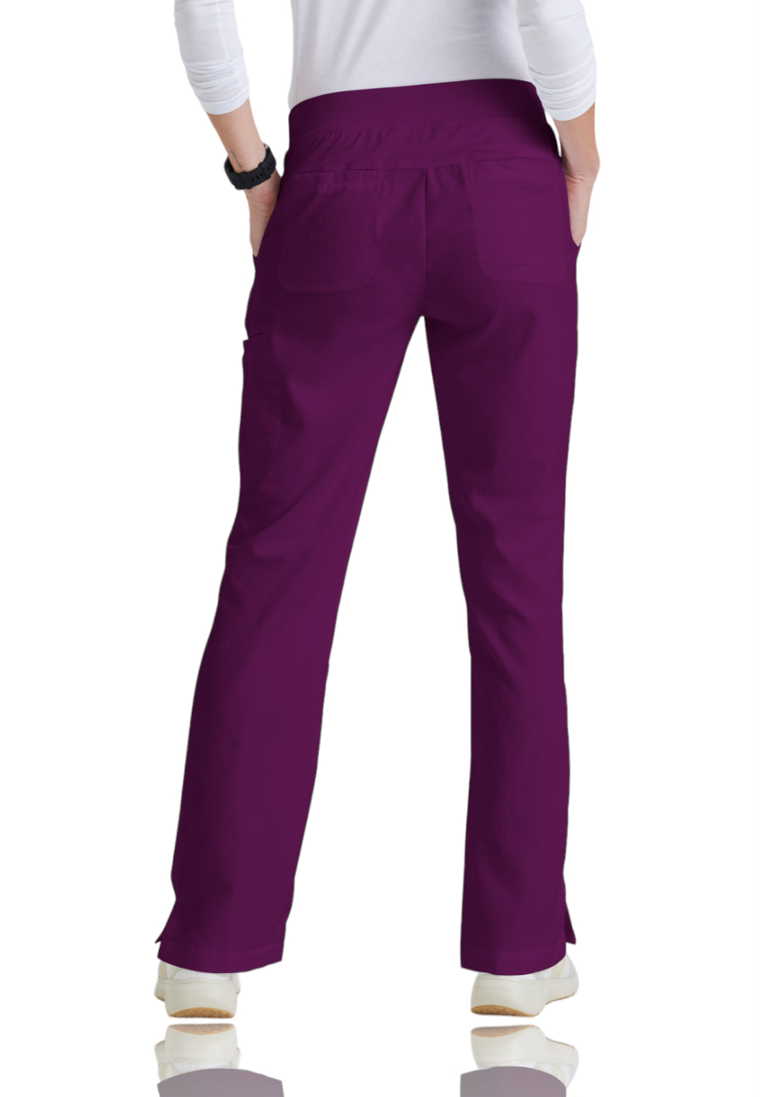 Women's Double Cargo Back Pockets Mia Pant - 4277 - Wine