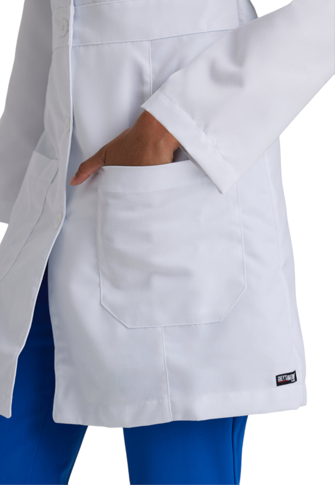 Women's Three-Pocket Princess Seam 34" Lily Lab Coat - 4481 - White