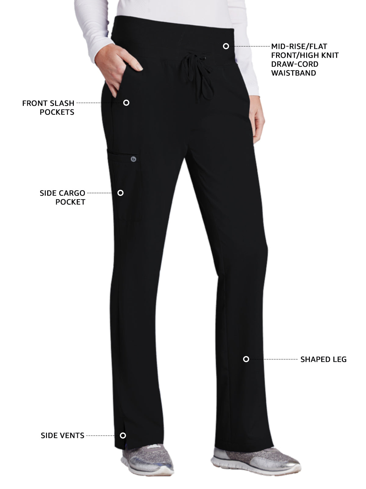 Women's Cargo Pocket Stride Pant - 5206 - Black