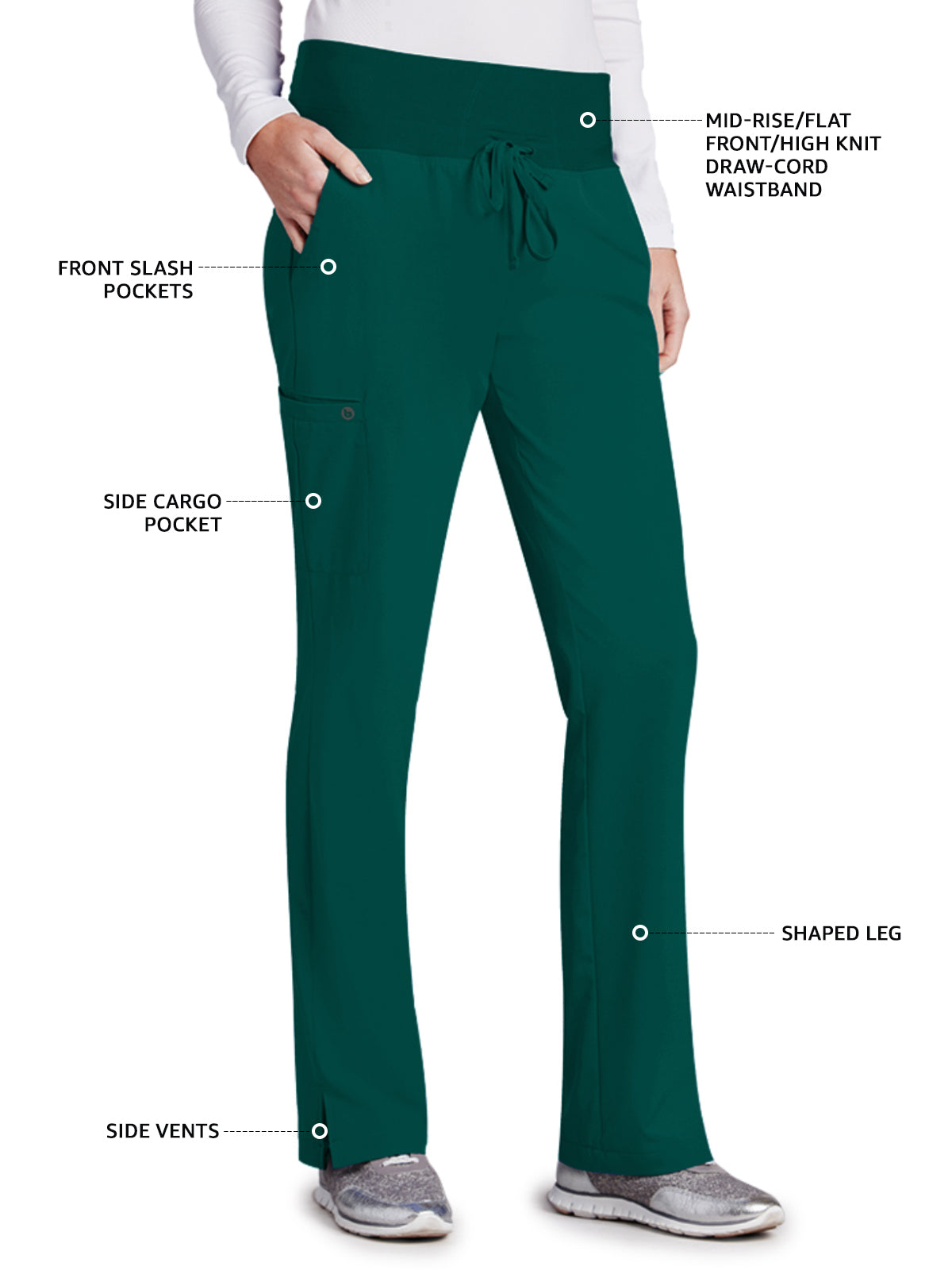 Women's Cargo Pocket Stride Pant - 5206 - Hunter Green