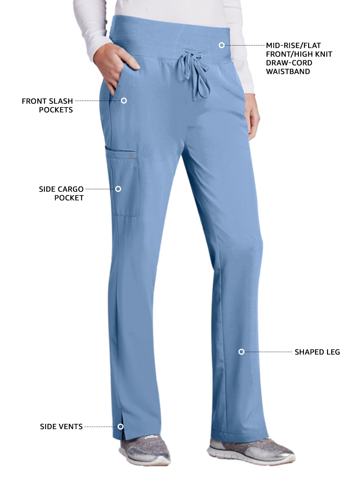Women's Cargo Pocket Stride Pant - 5206 - Ciel Blue