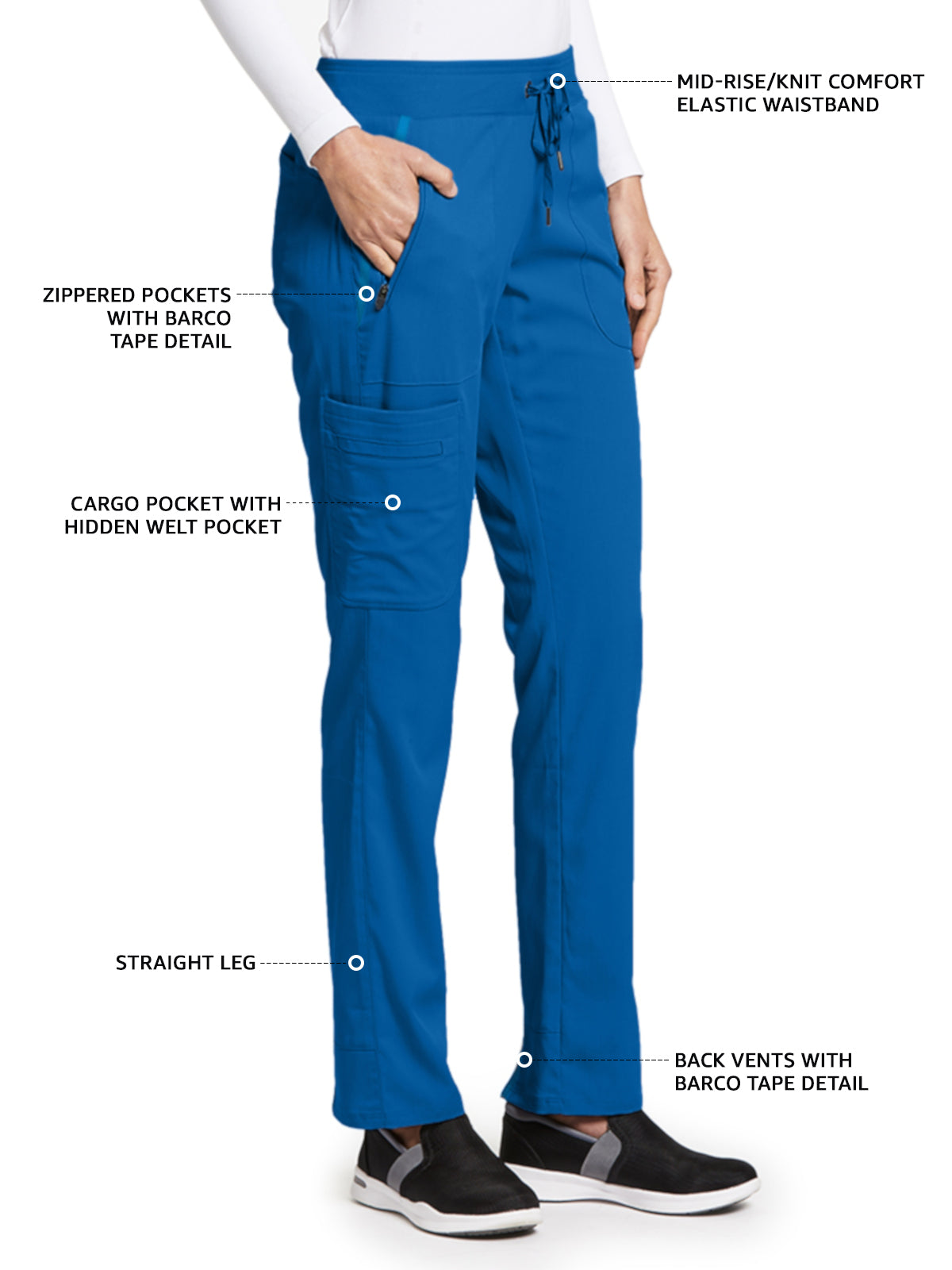 Women's Hidden Welt Pocket Elevate Pant - 7228 - New Royal