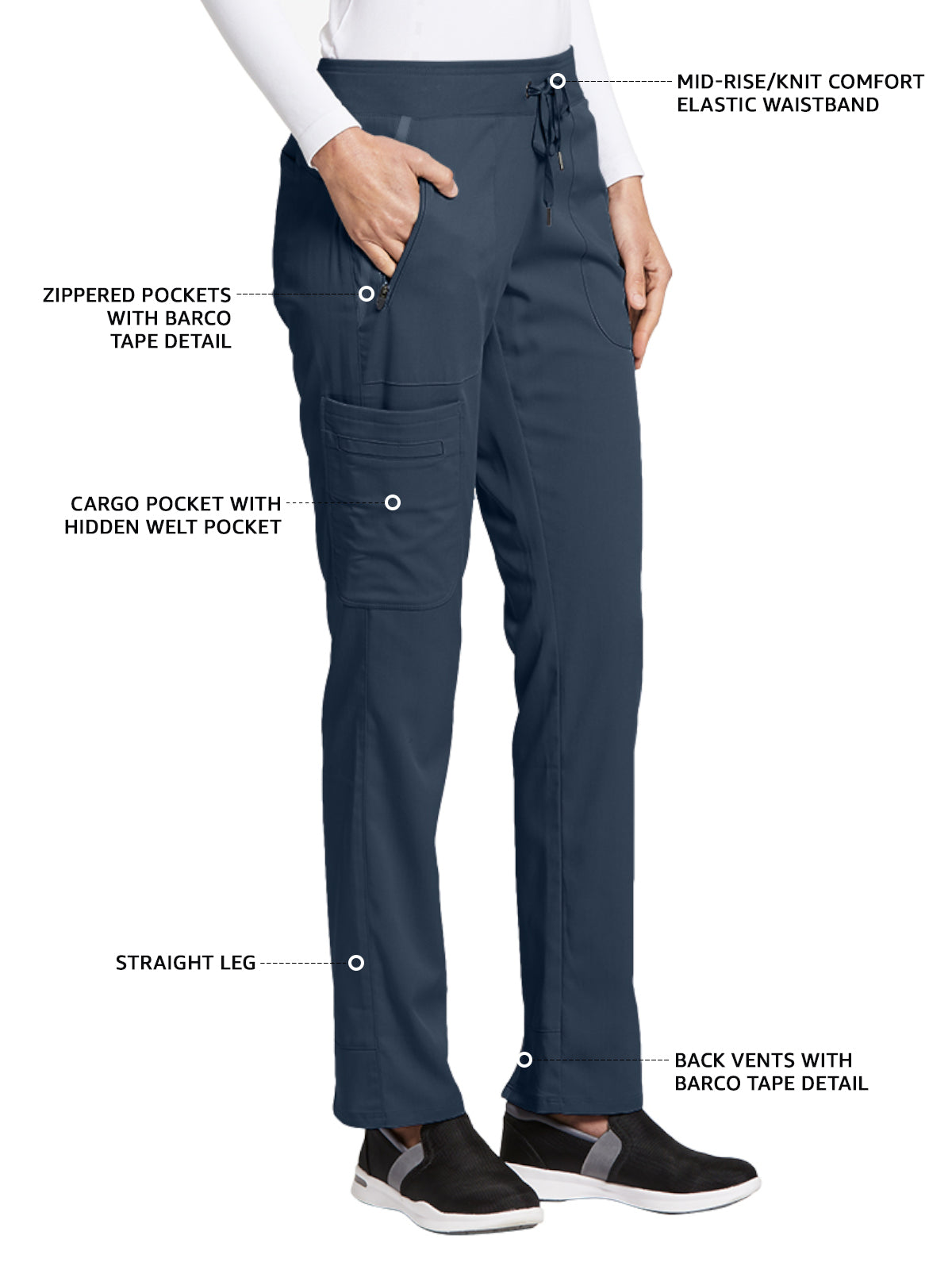 Women's Hidden Welt Pocket Elevate Pant - 7228 - Steel