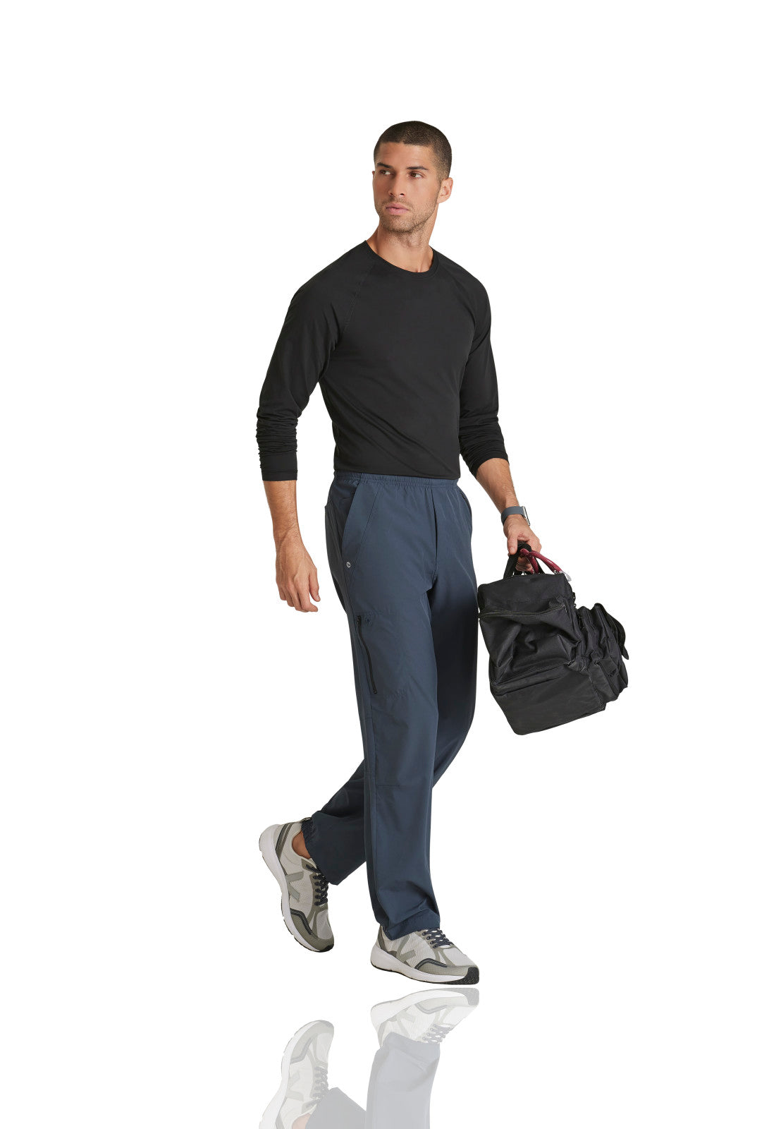 Men's Long Sleeve Surge Underscrub Tee - BOK803 - Black