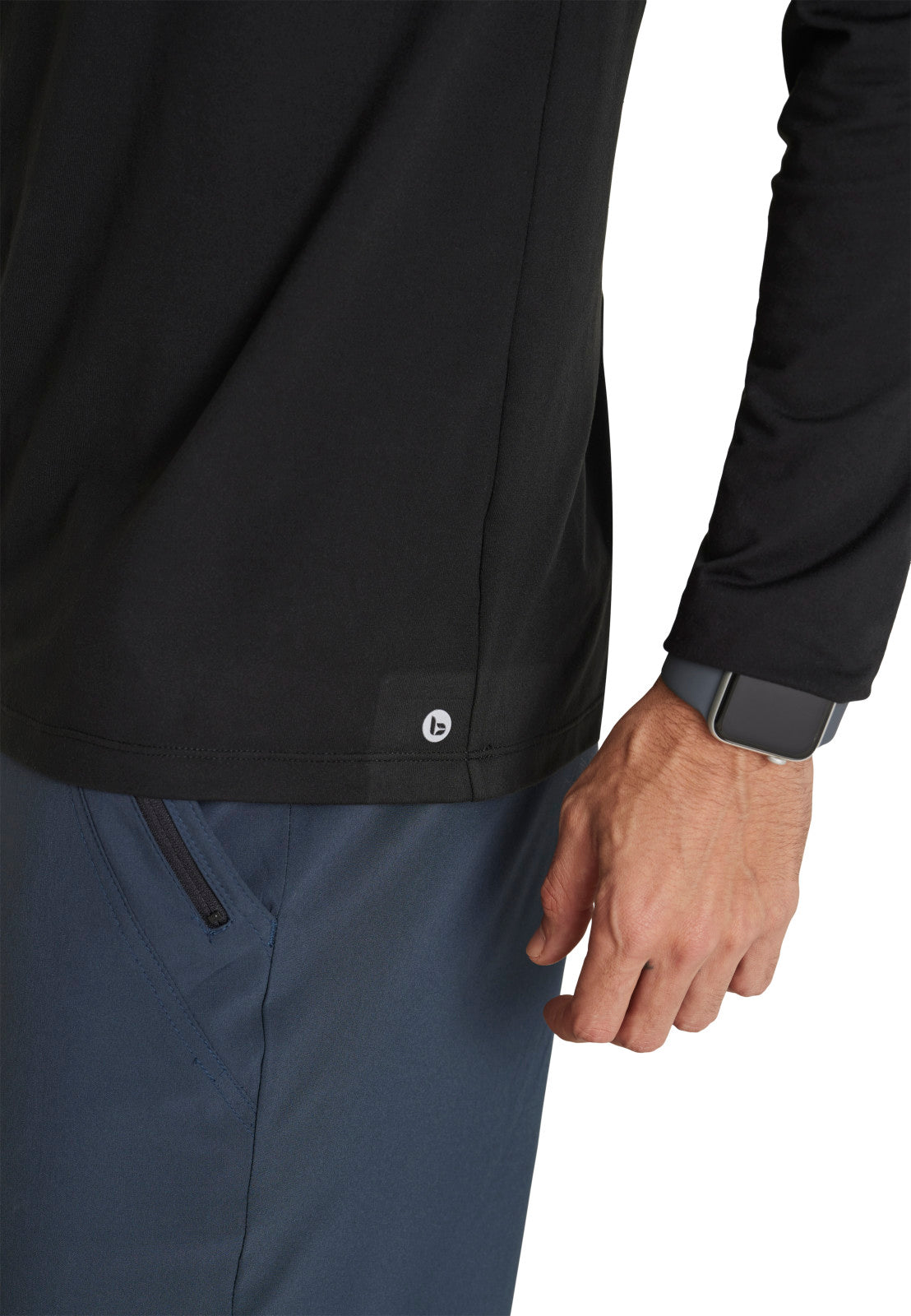 Men's Long Sleeve Surge Underscrub Tee - BOK803 - Black