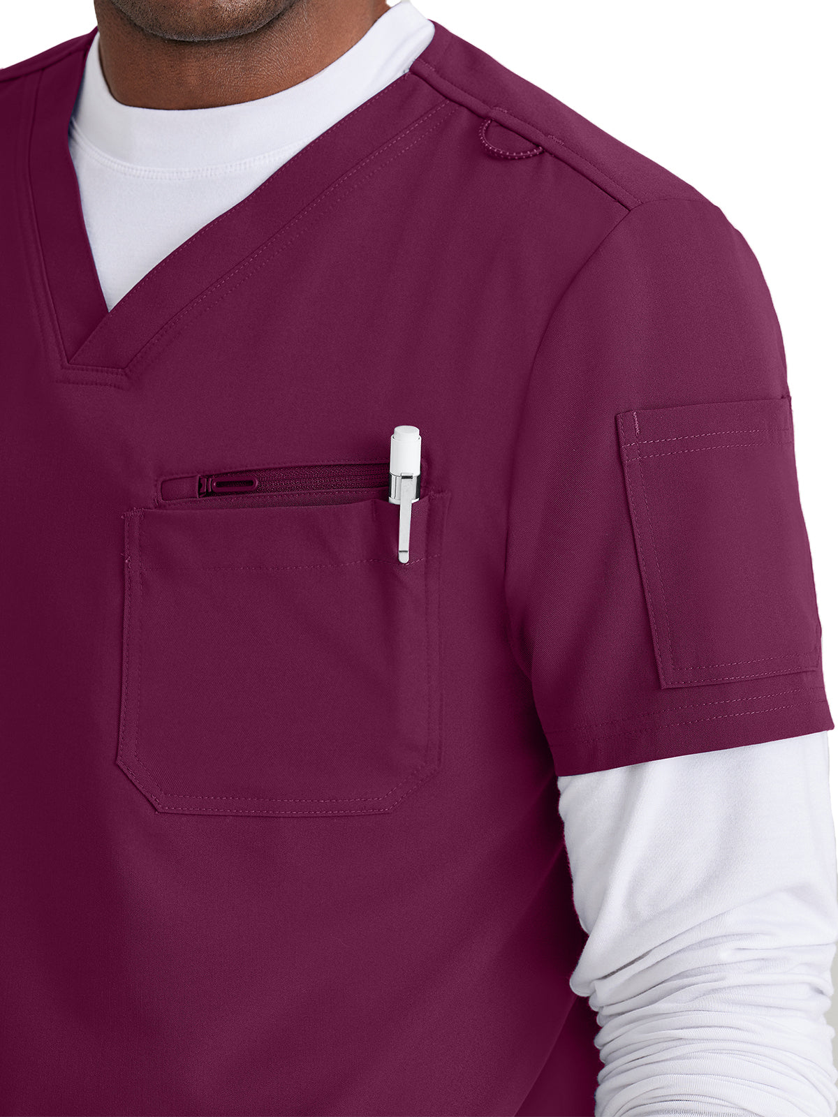 Men's Classic V-Neck Top - BUT153 - Wine