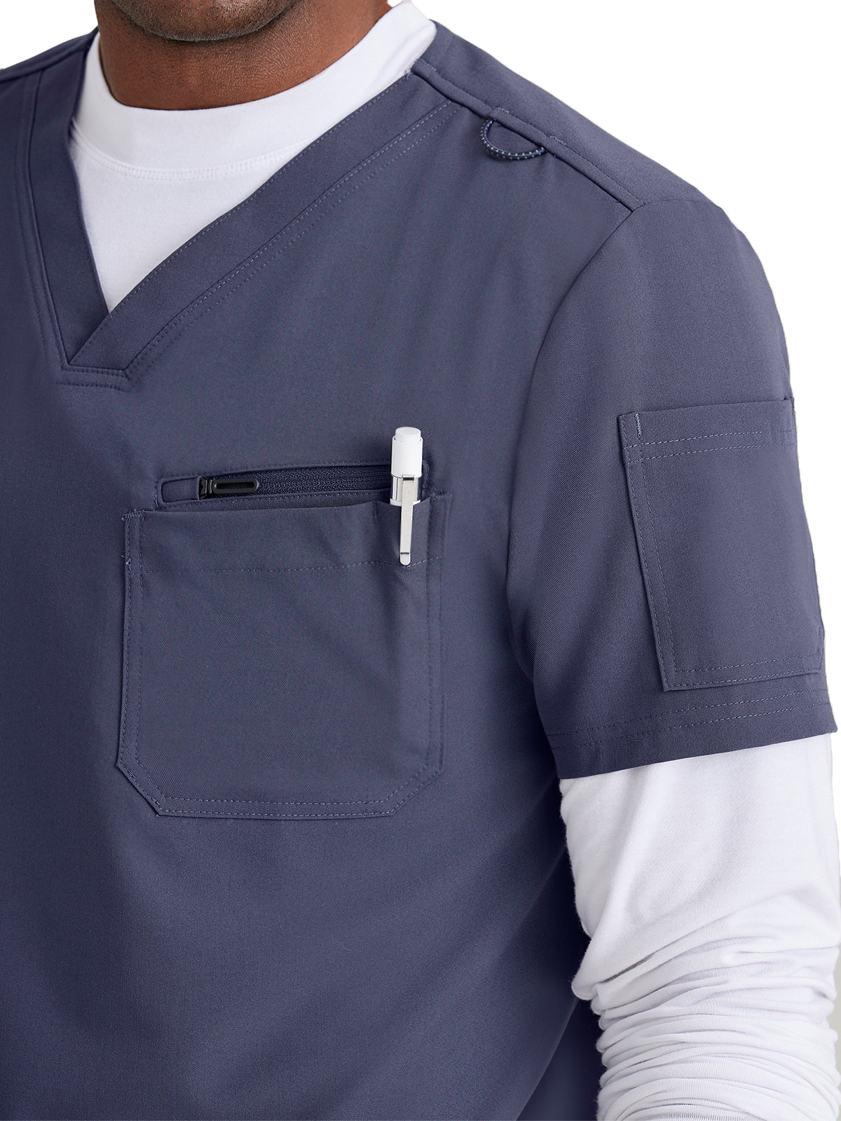 Men's Classic V-Neck Top - BUT153 - Steel