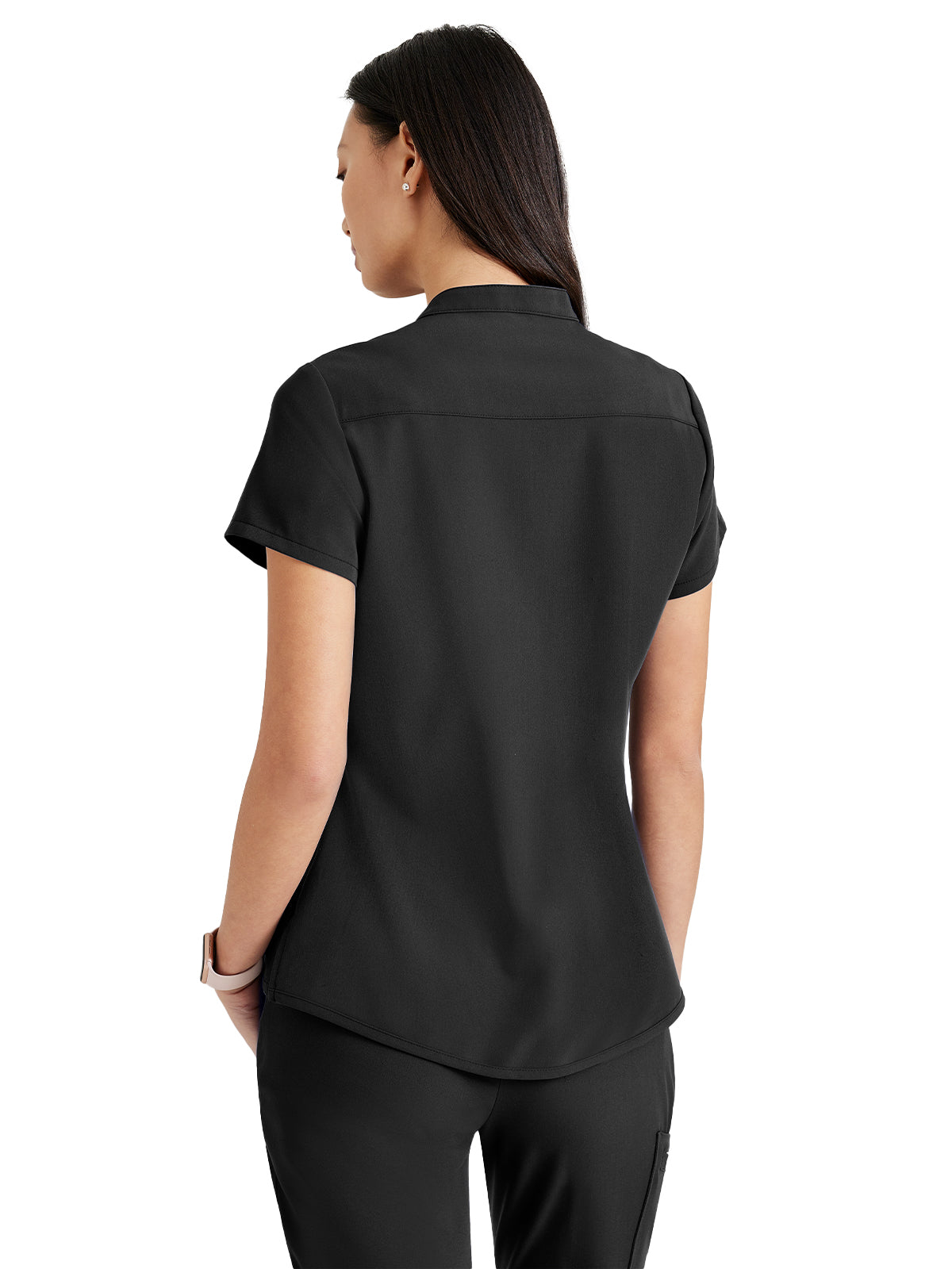 Women's Henley Style Top - BUT163 - Black