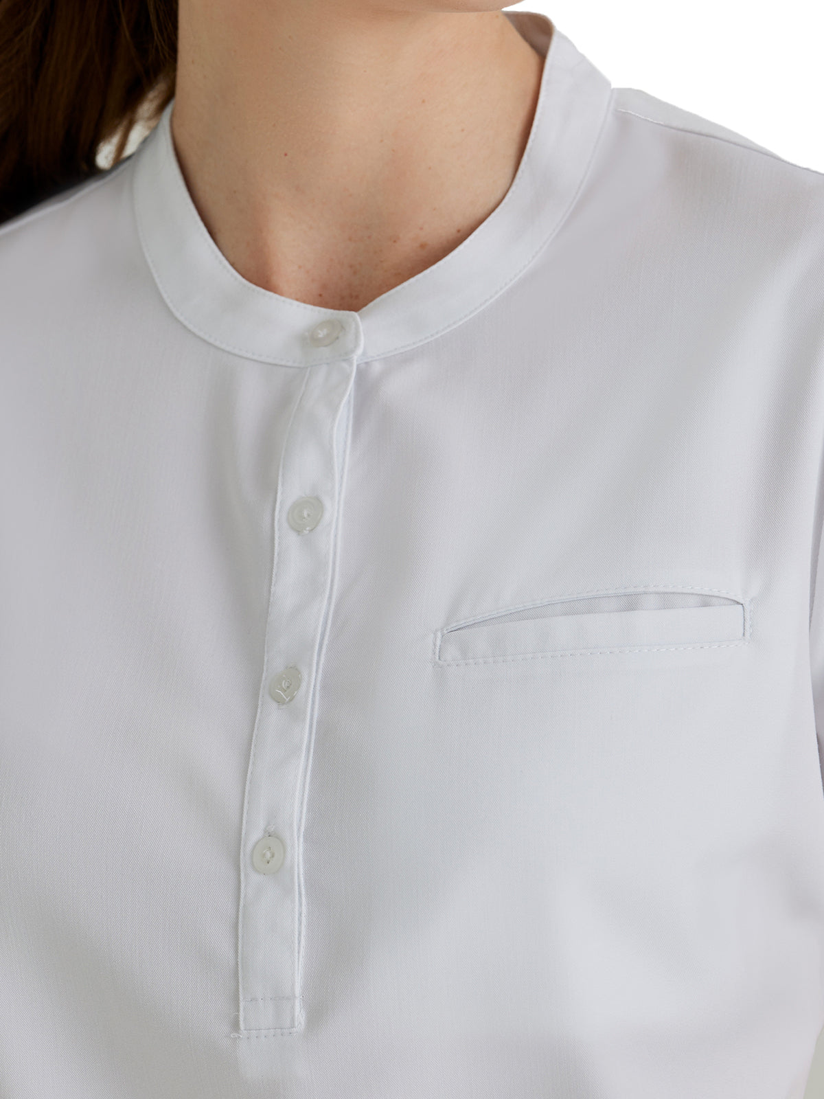 Women's Henley Style Top - BUT163 - White