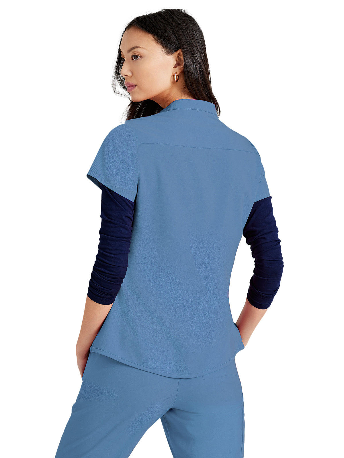 Women's Henley Style Top - BUT163 - Ciel Blue