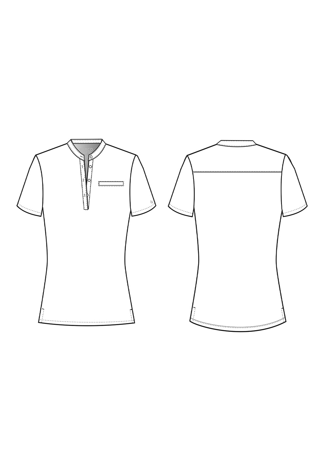 Women's Henley Style Top - BUT163 - Ciel Blue