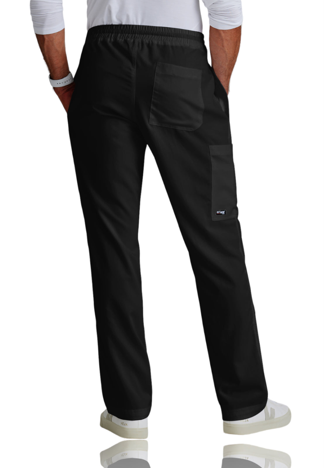 Men's Elastic Waistband With Contrast Drawcord Evan Pant - GRP558 - Black