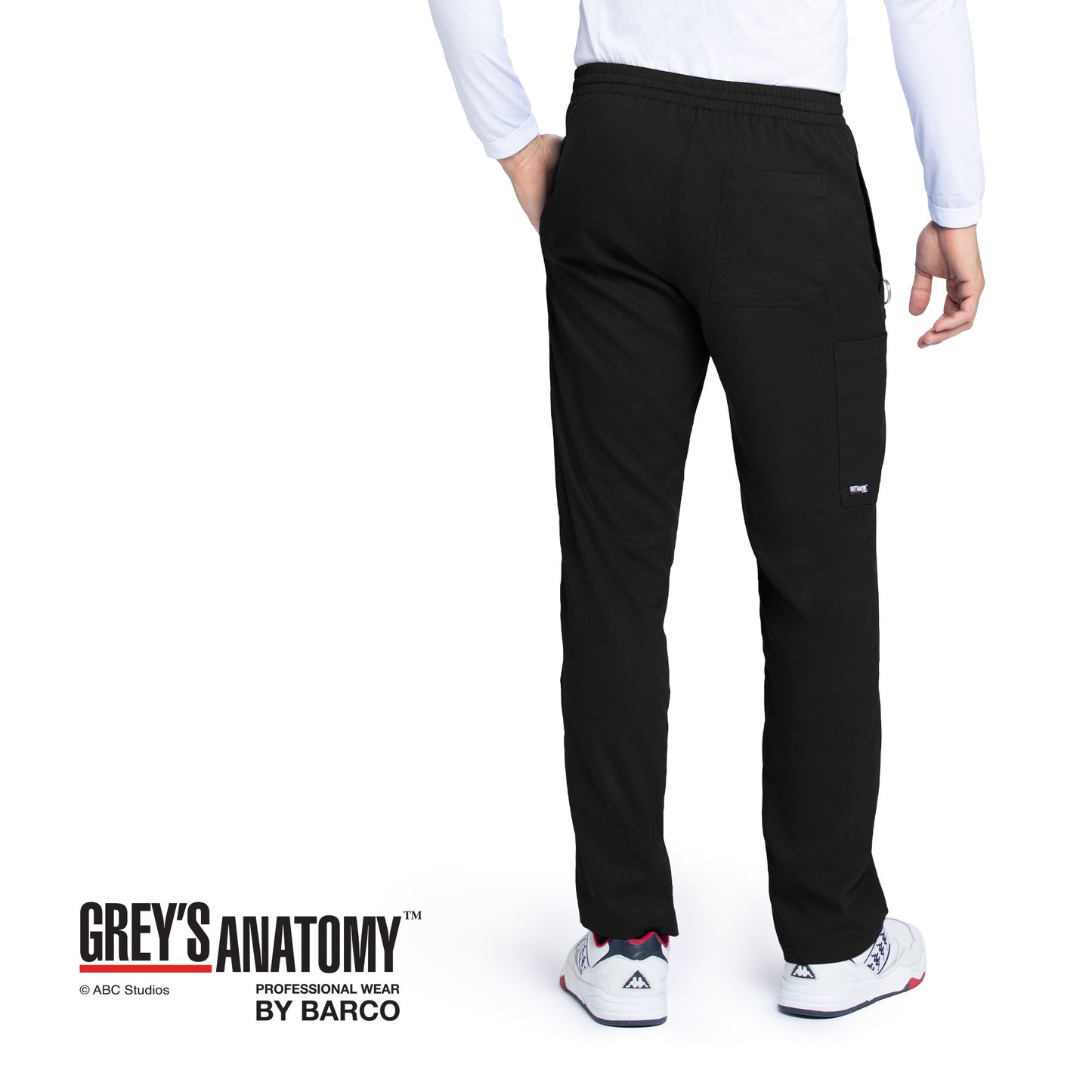Men's Elastic Waistband With Contrast Drawcord Evan Pant - GRP558 - Black