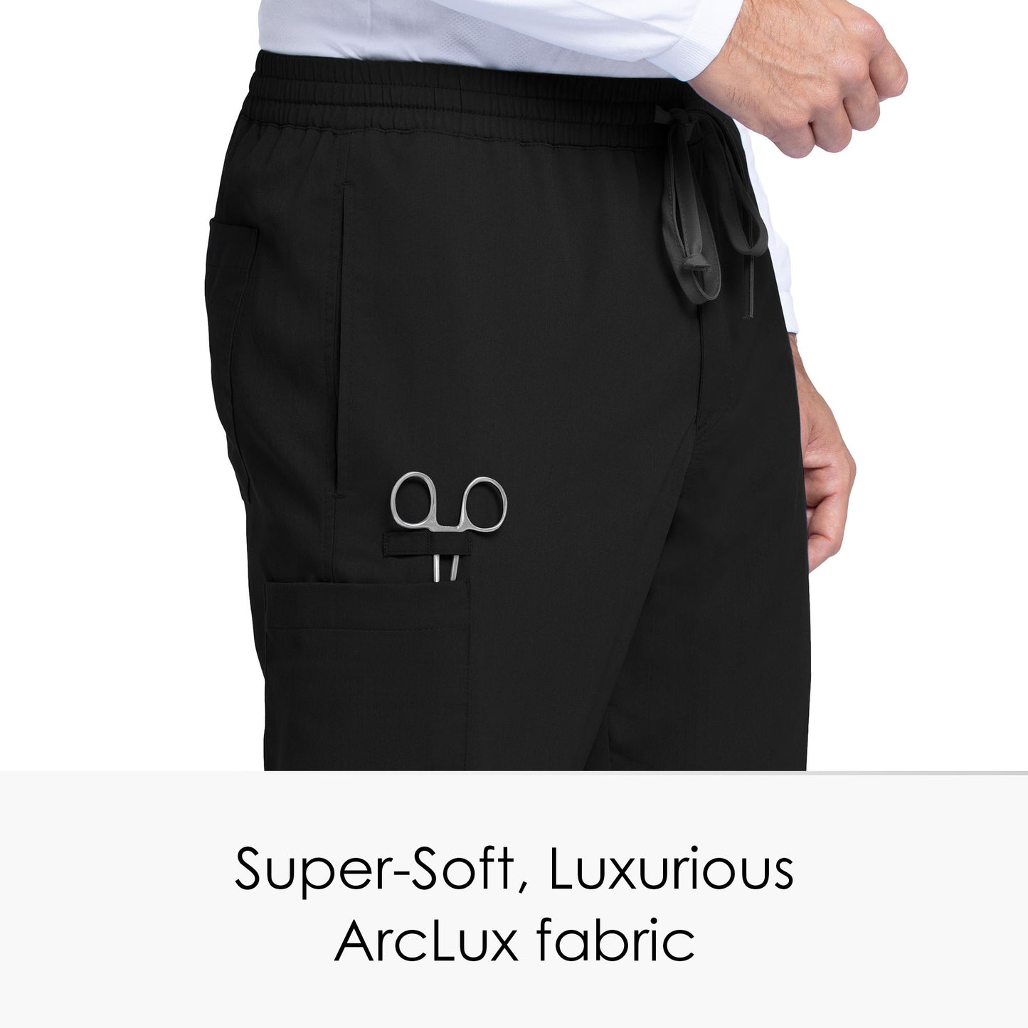 Men's Elastic Waistband With Contrast Drawcord Evan Pant - GRP558 - Black