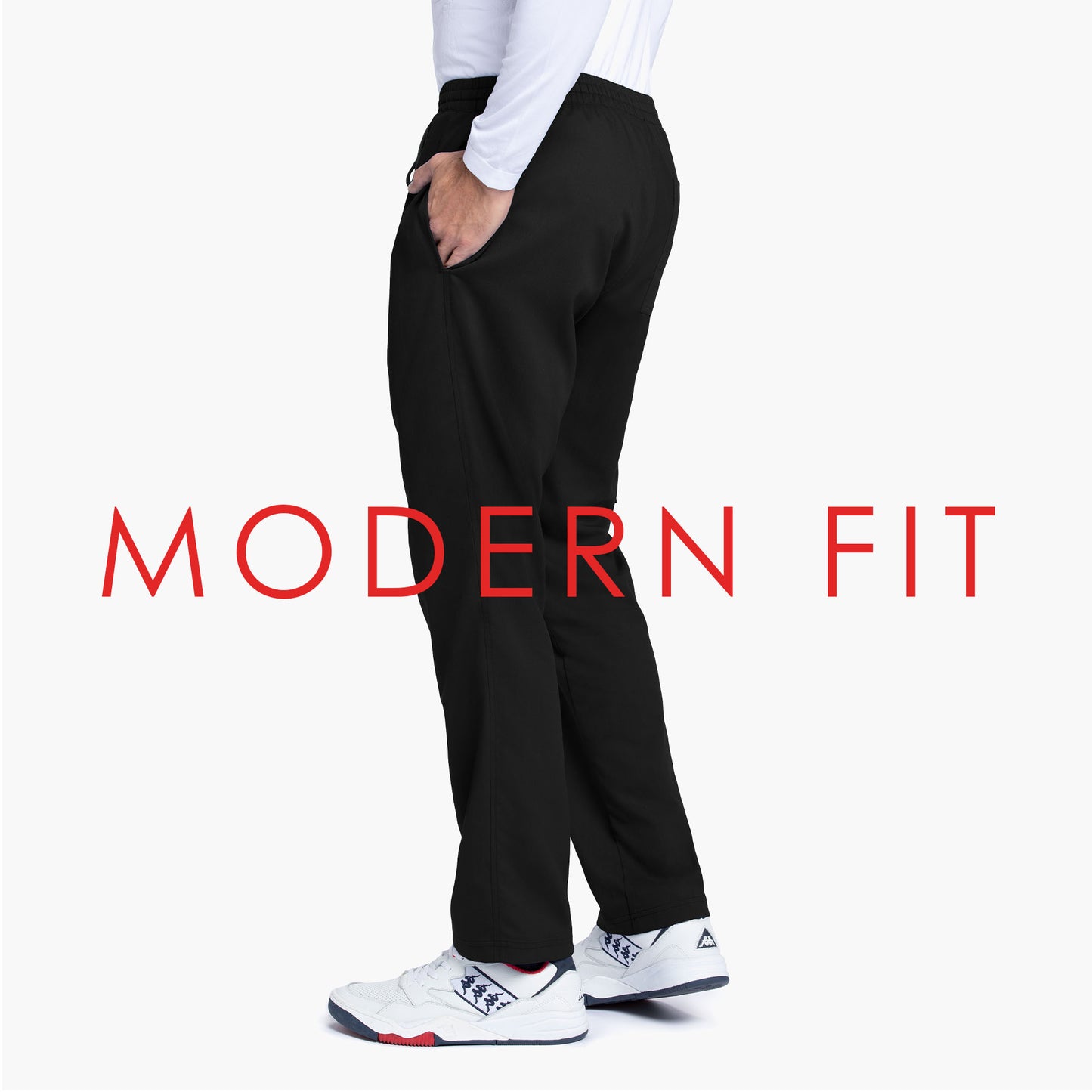 Men's Elastic Waistband With Contrast Drawcord Evan Pant - GRP558 - Black