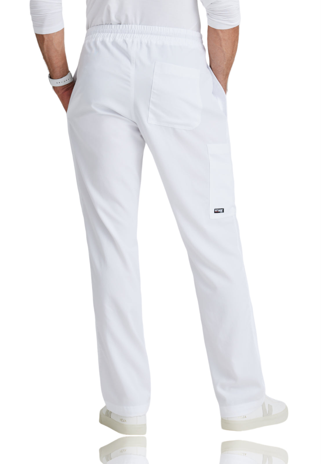 Men's Elastic Waistband With Contrast Drawcord Evan Pant - GRP558 - White