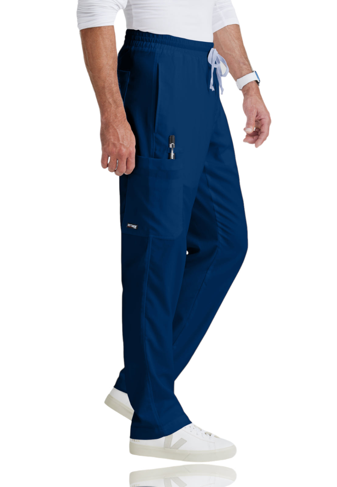 Men's Elastic Waistband With Contrast Drawcord Evan Pant - GRP558 - Indigo (Navy)