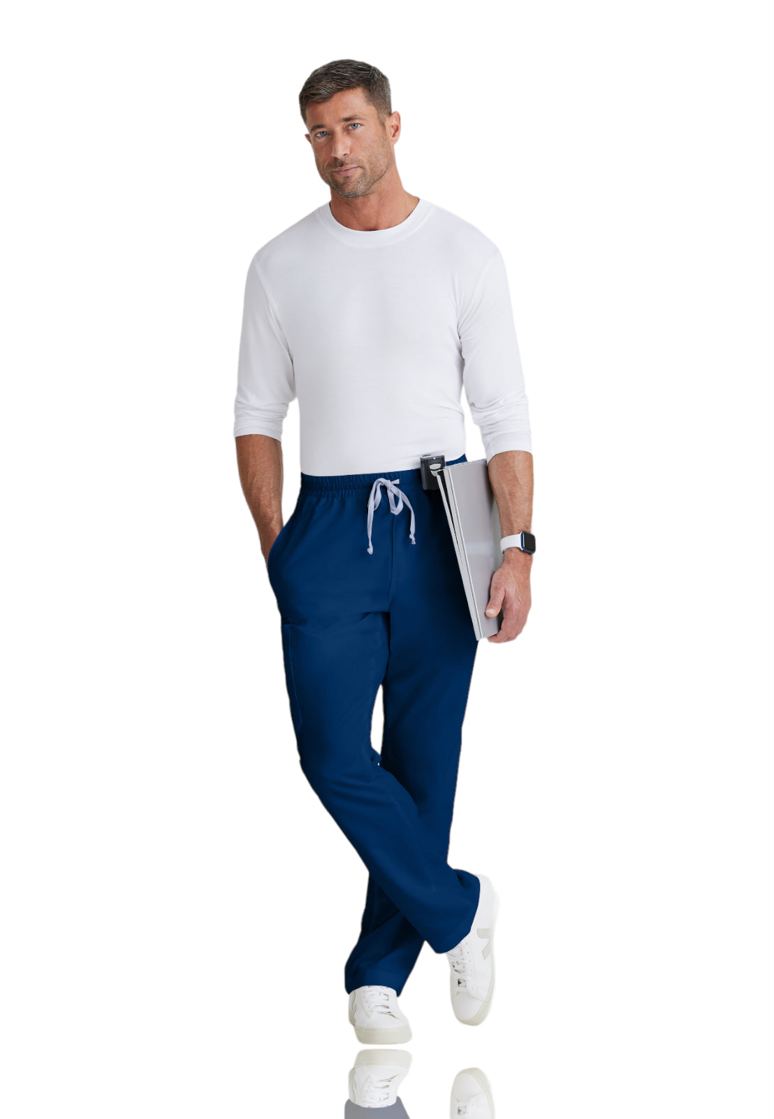 Men's Elastic Waistband With Contrast Drawcord Evan Pant - GRP558 - Indigo (Navy)