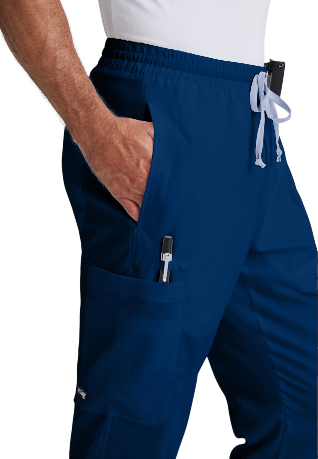 Men's Elastic Waistband With Contrast Drawcord Evan Pant - GRP558 - Indigo (Navy)