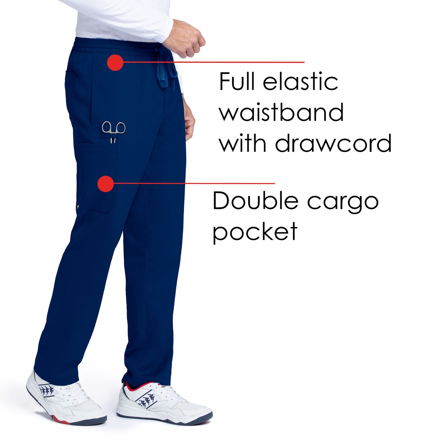 Men's Elastic Waistband With Contrast Drawcord Evan Pant - GRP558 - Indigo (Navy)