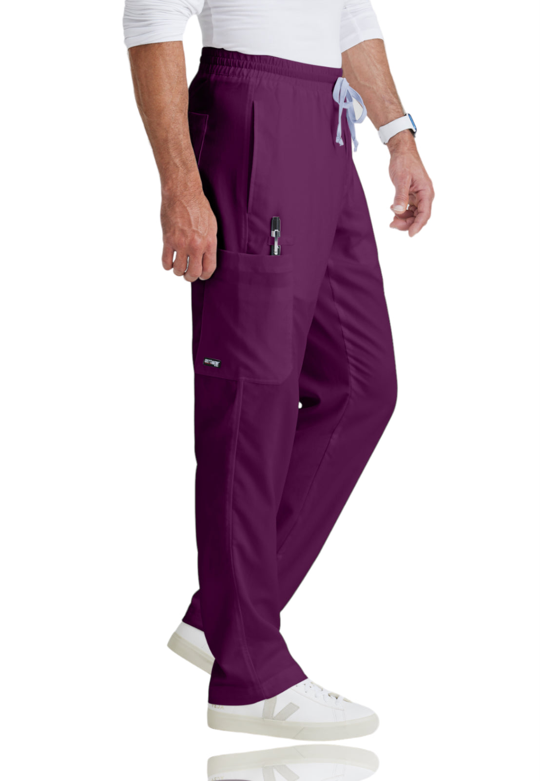 Men's Elastic Waistband With Contrast Drawcord Evan Pant - GRP558 - Wine