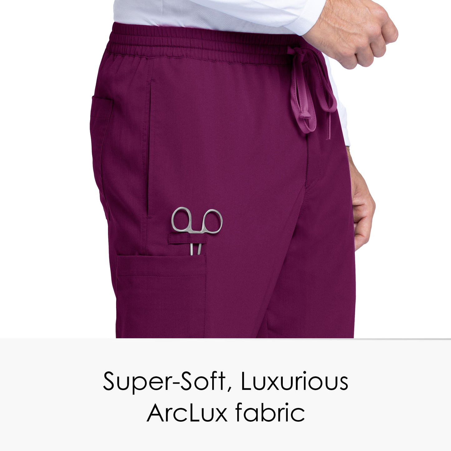 Men's Elastic Waistband With Contrast Drawcord Evan Pant - GRP558 - Wine