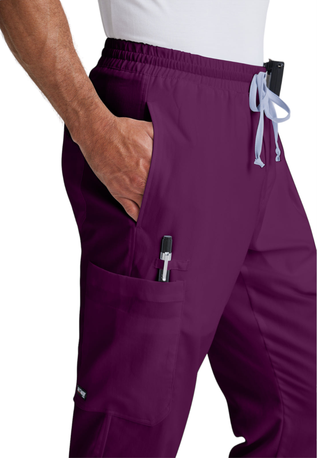 Men's Elastic Waistband With Contrast Drawcord Evan Pant - GRP558 - Wine