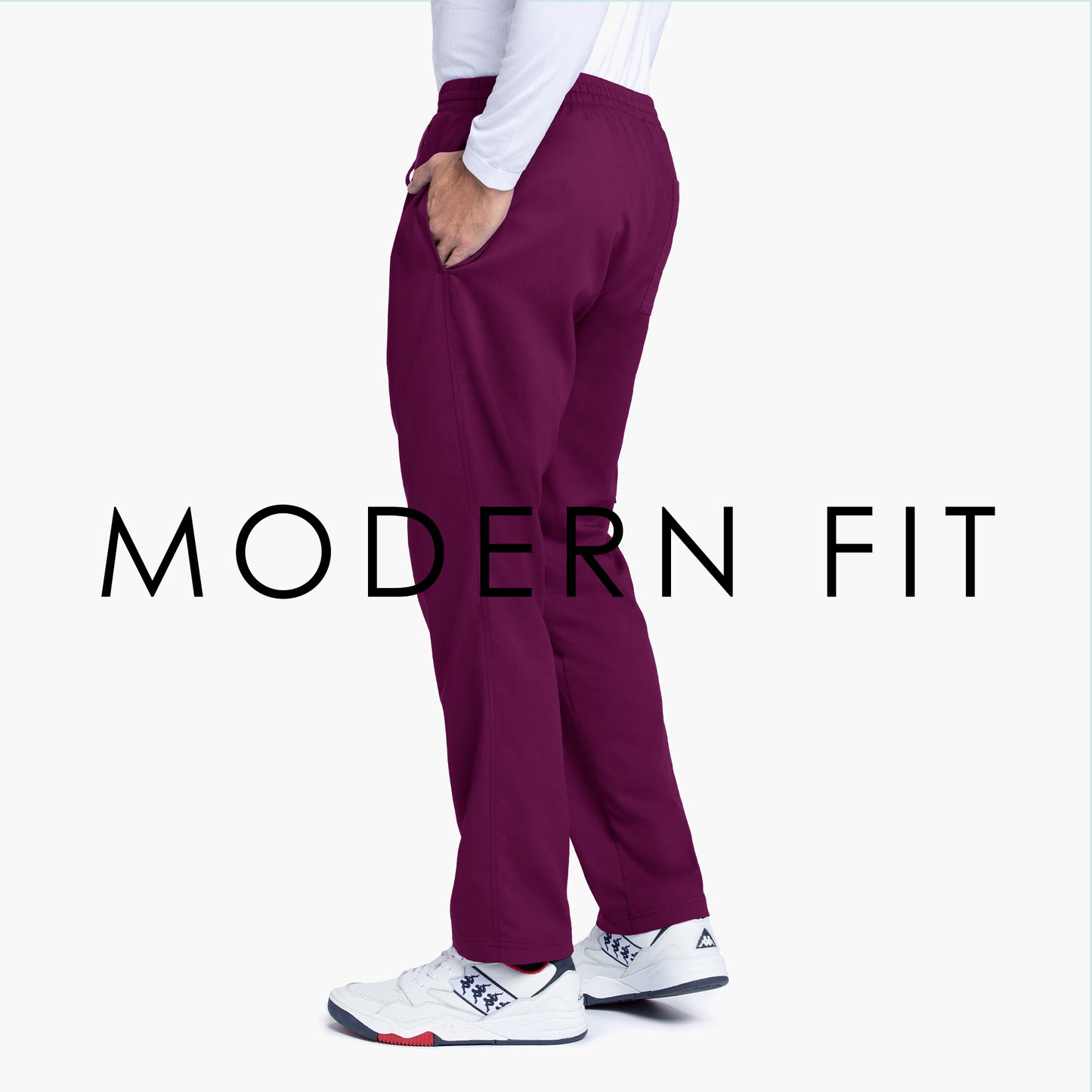 Men's Elastic Waistband With Contrast Drawcord Evan Pant - GRP558 - Wine