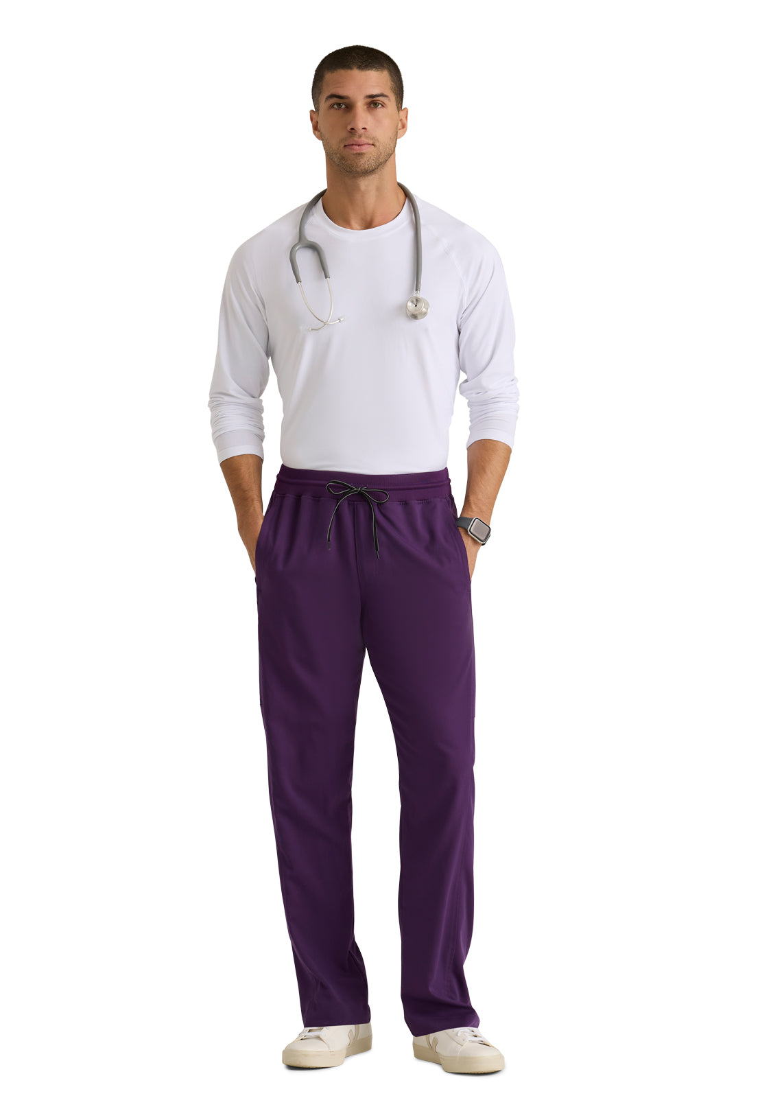 Men's 6 Pocket Straight Pant - GRSP617 - Eggplant