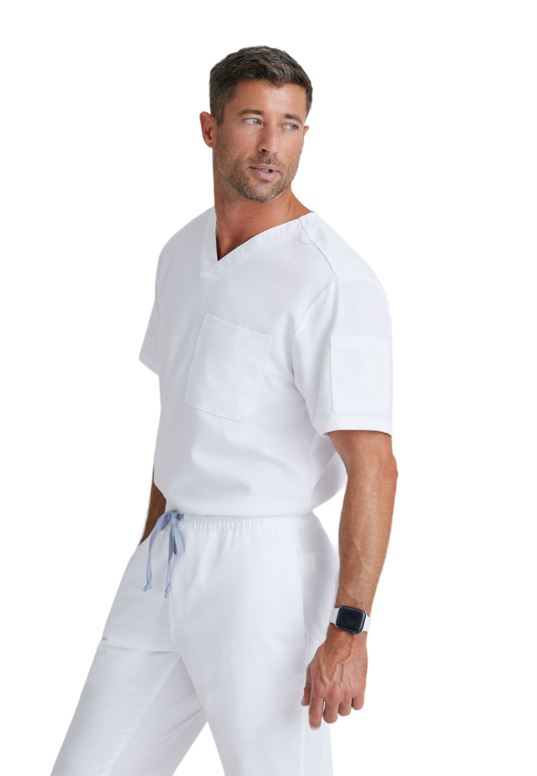 Men's V-Neck Evan Top - GRT091 - White