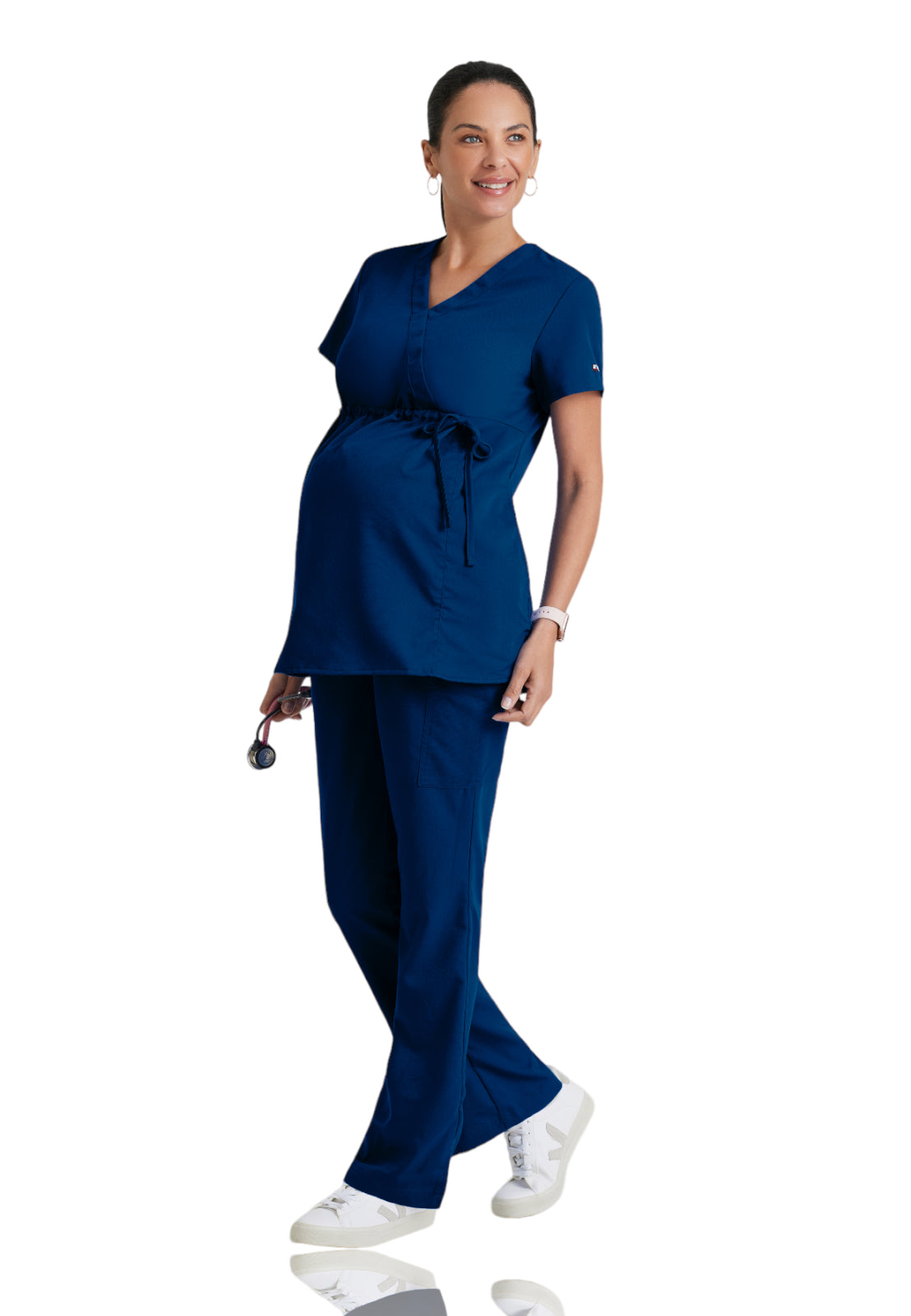 Women's Mock Wrap Lilah Maternity Top - GRT094 - Indigo (Navy)