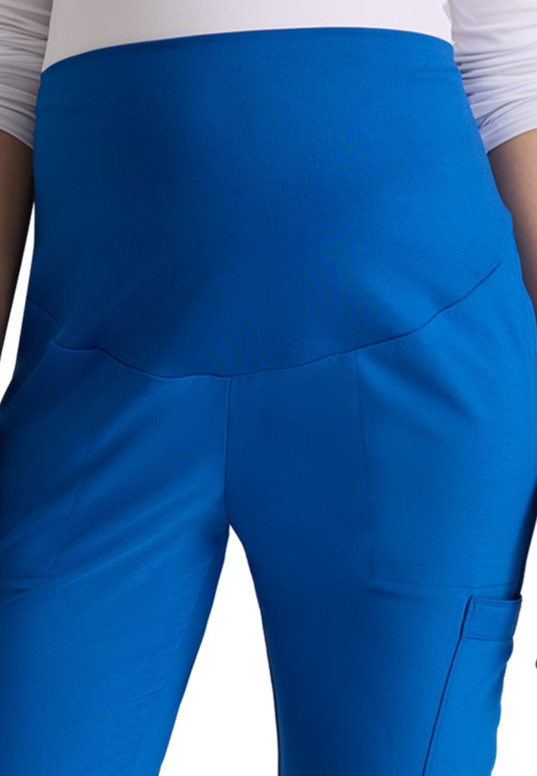 Women's Six Pocket Jersey Knit Stretch Waistband Evolve Maternity Scrub Pant - GSSP690 - New Royal