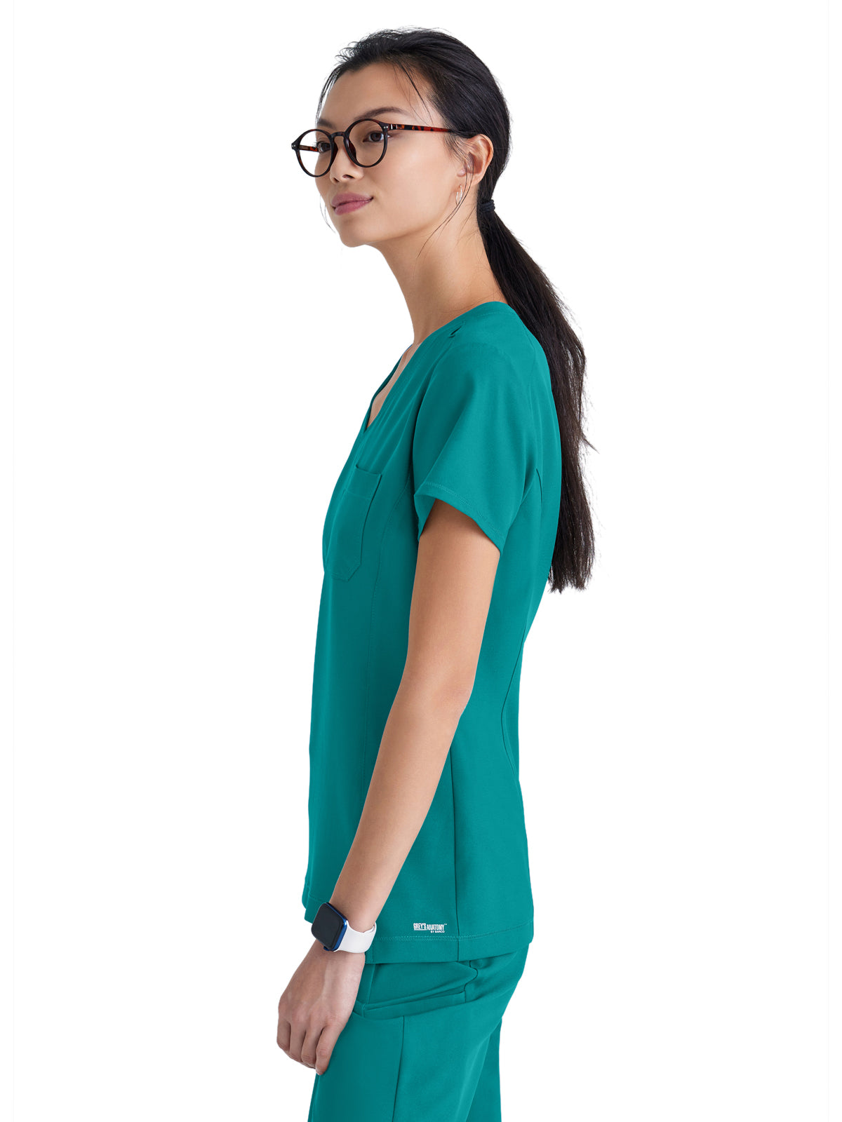 Women's Banded-V-Neck Sway Tuck-In Top - GSST181 - Teal