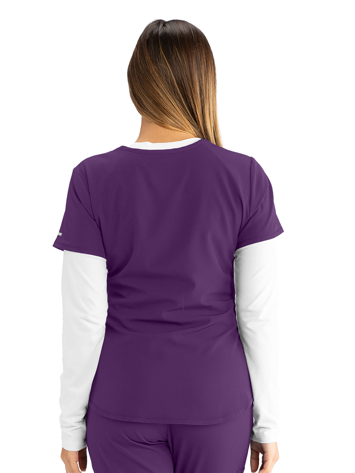 Women's V-Neck Top - SK101 - Eggplant