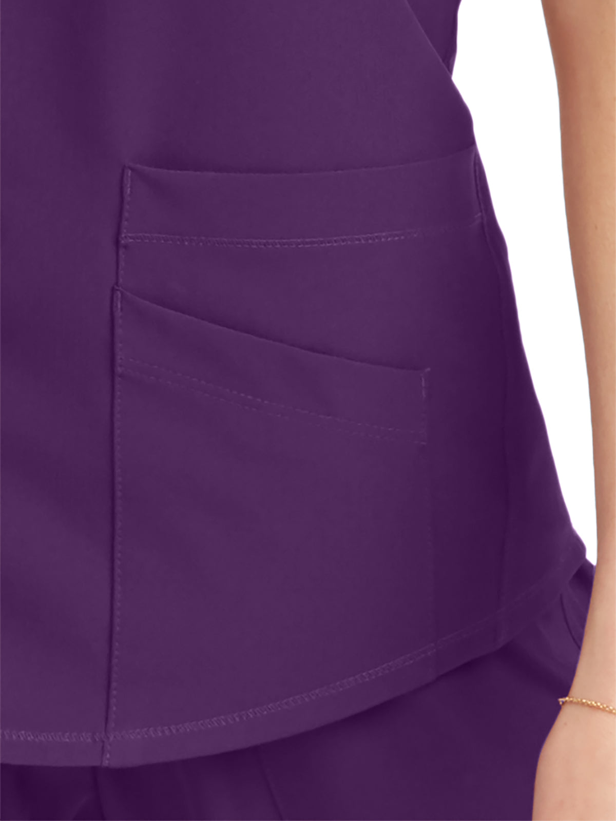 Women's V-Neck Top - SK101 - Eggplant