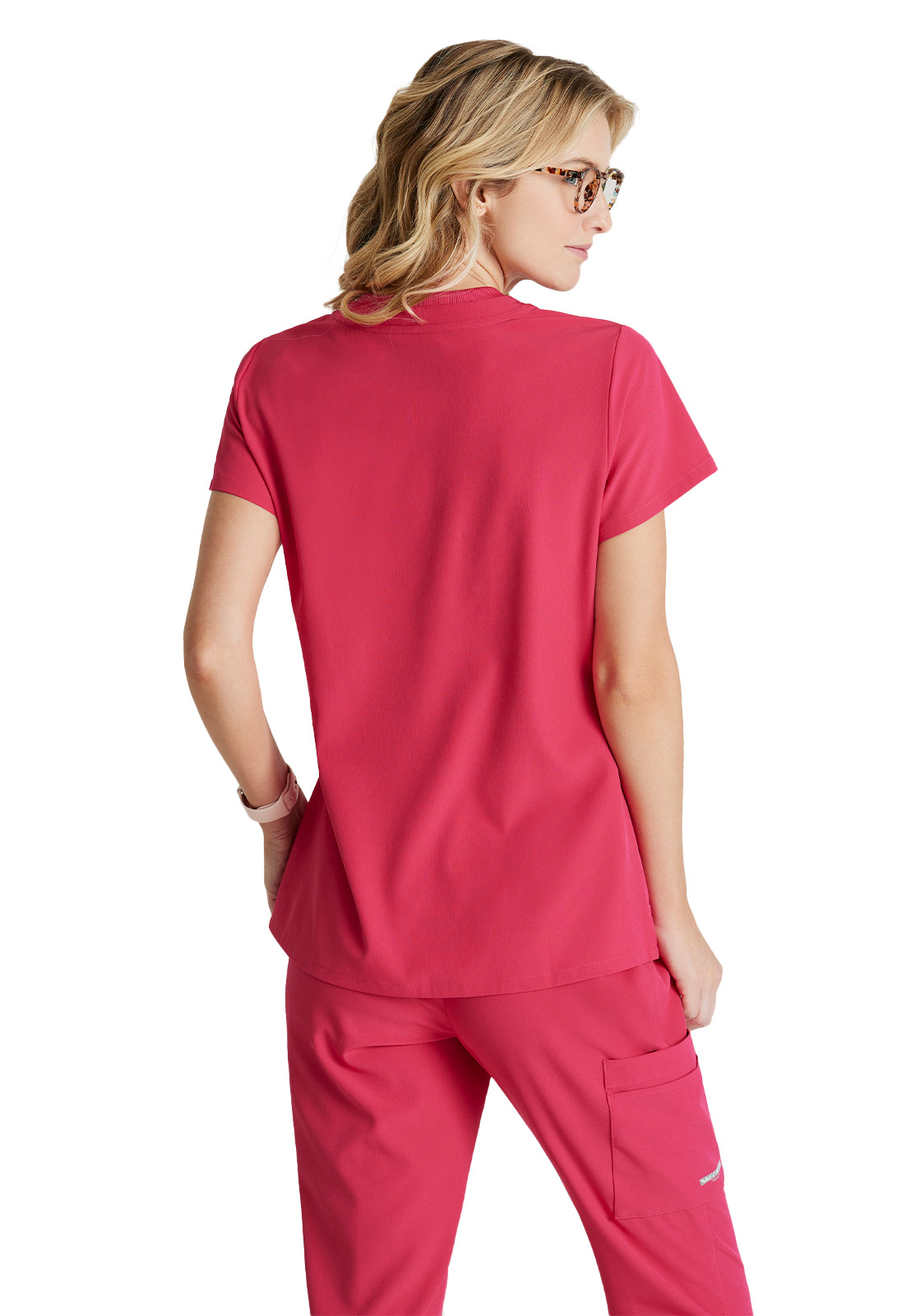 Women's High-Low Hem Tuck-In Top - SKT147 - Vibrance Pink