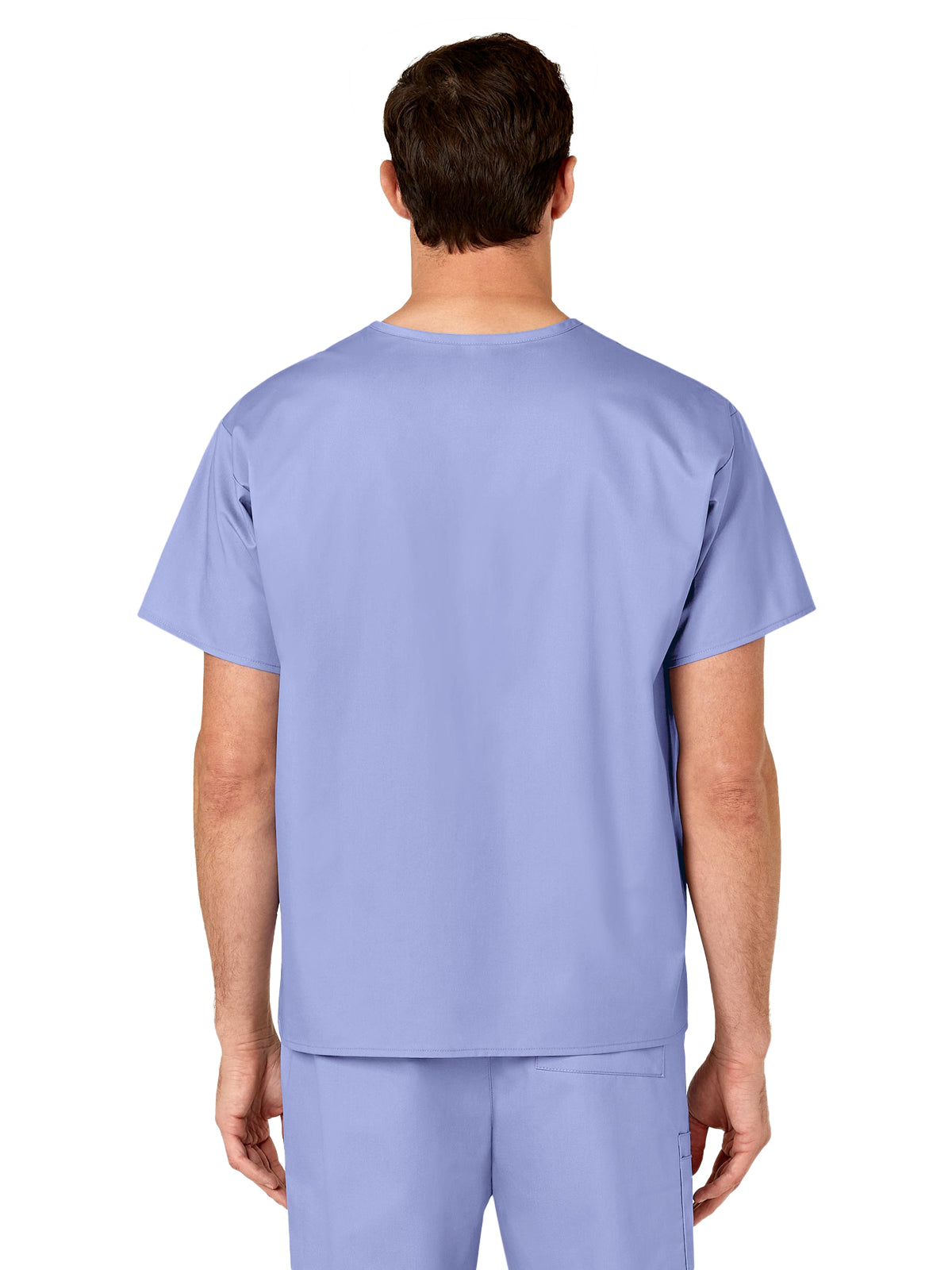 Unisex Double-Pocket V-Neck Top - 100 - Ceil Blue