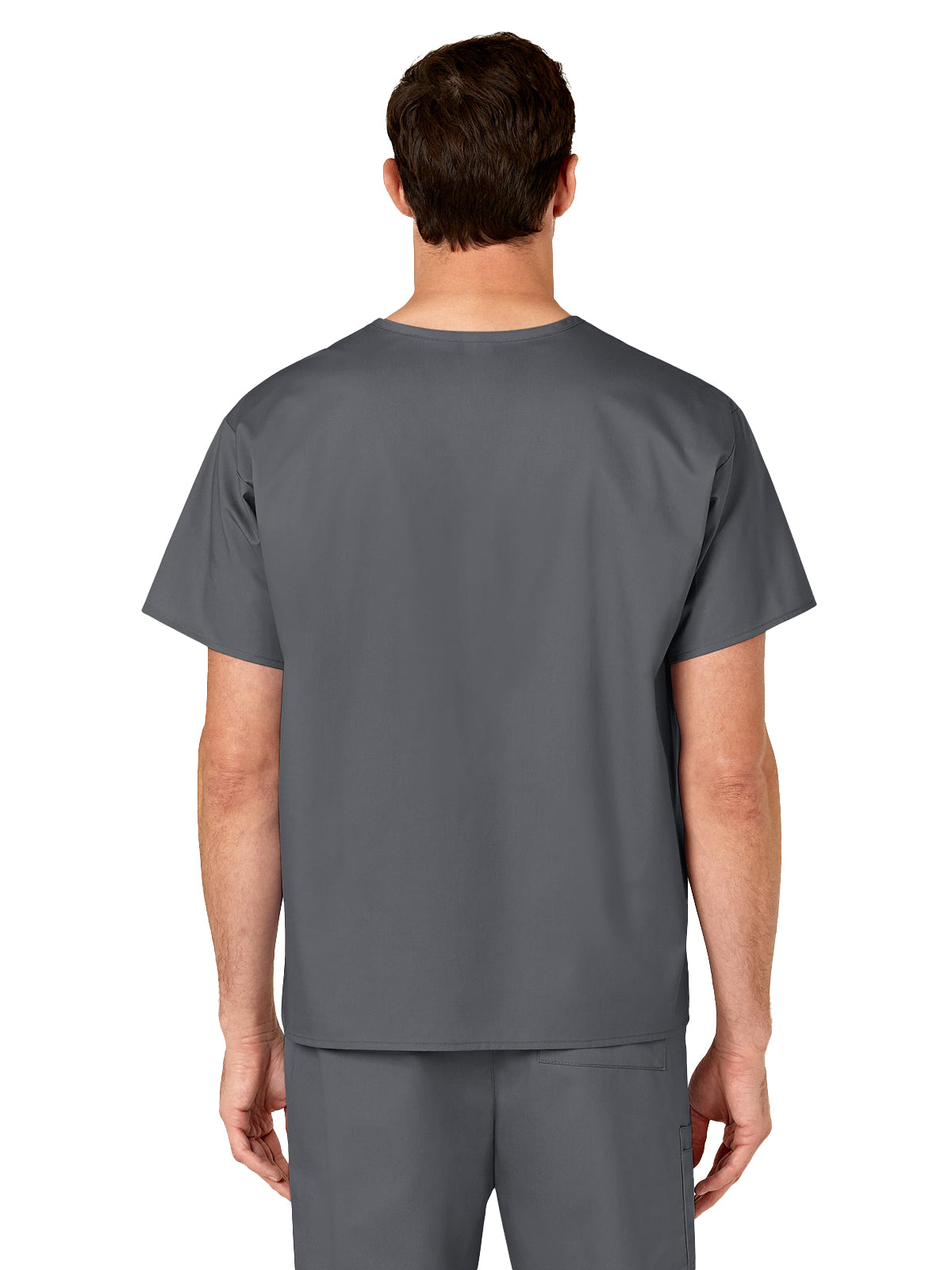 Unisex Double-Pocket V-Neck Top - 100 - Pewter