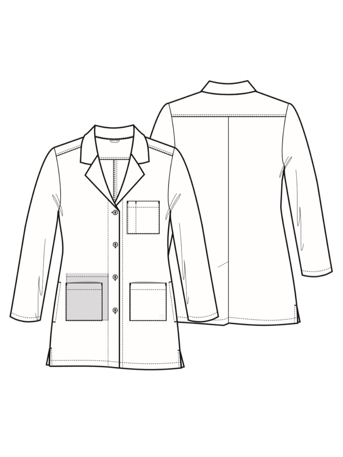 Women's Four-Pocket 38" Full-Length Lab Coat - 7402 - White