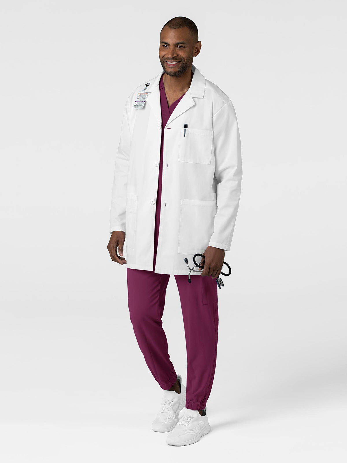Unisex Nine-Pocket 33.5" Lab Coat - 7602 - White