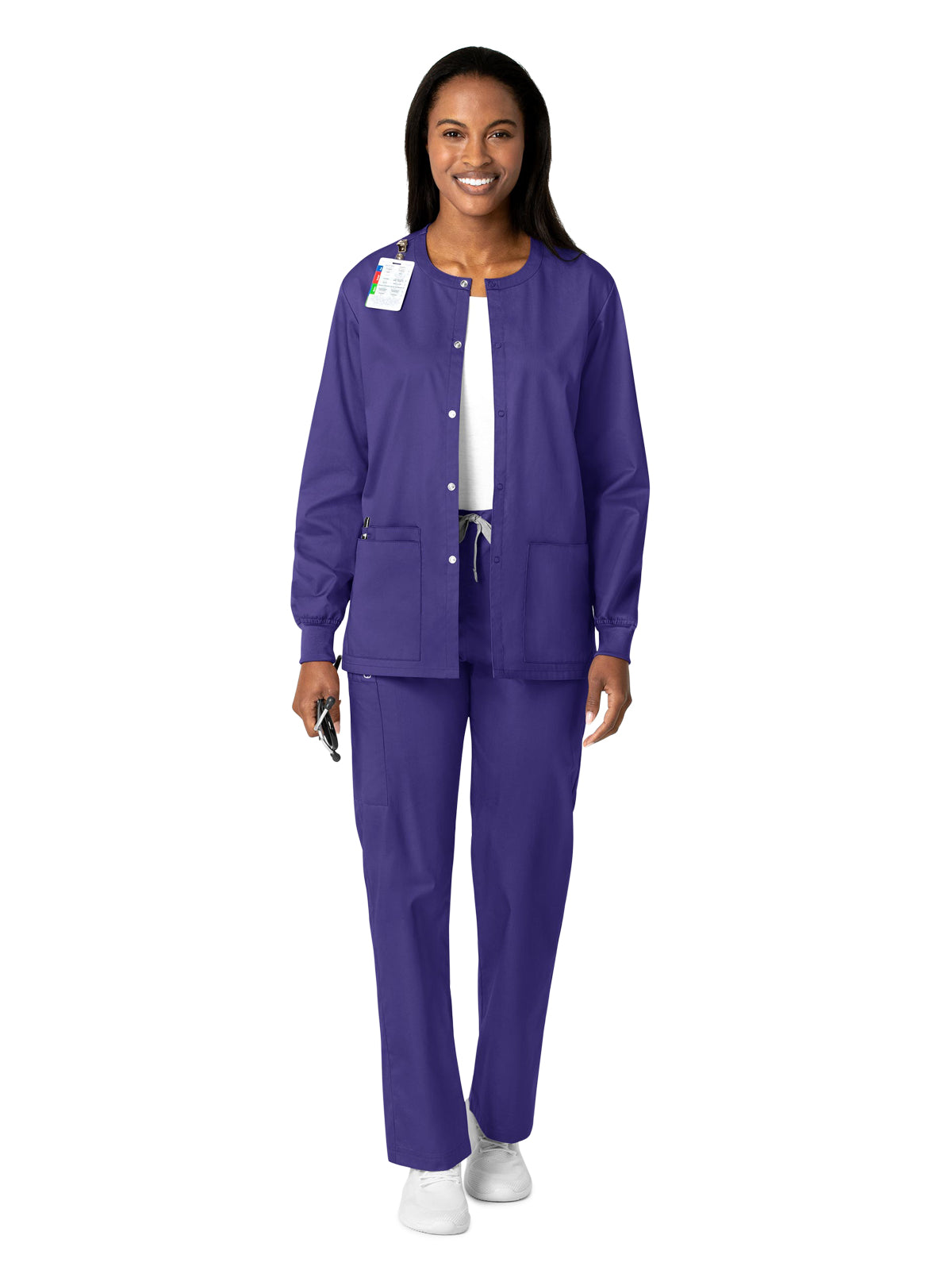 Unisex Five-Pocket Snap Front Jacket - 800 - Grape