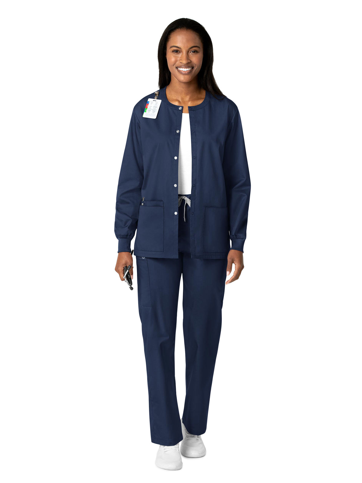 Unisex Five-Pocket Snap Front Jacket - 800 - Navy